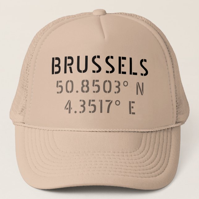 Casquette Longitude de la latitude de Bruxelles (Devant)