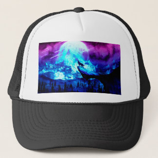 Casquette Loup coloré hurlant