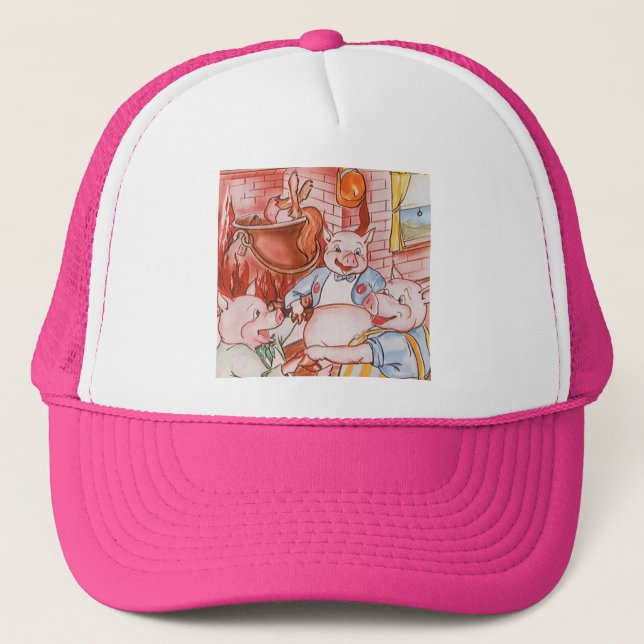 Casquette Loup de Cuisine de trois petits cochons, conte Vin (Devant)