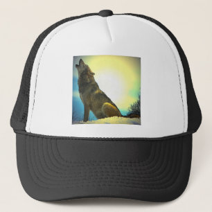 Casquette Loup d'hurlement au coucher du soleil