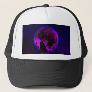 CASQUETTE LOUP HURLANT LUNE MAGENTA