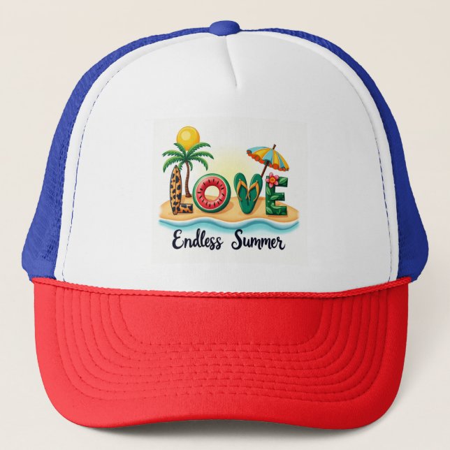 Casquette Love Endless Summer Beach Cartoon Hat (Devant)