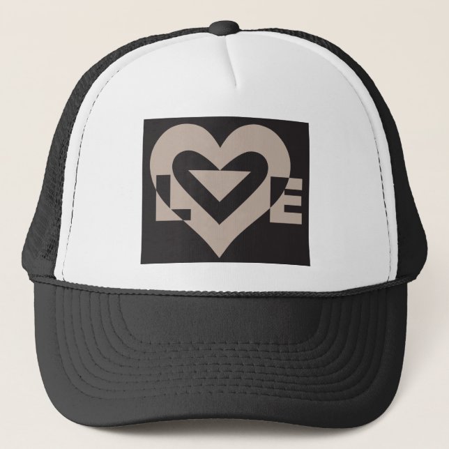 Casquette Love Grey sur Black (Devant)