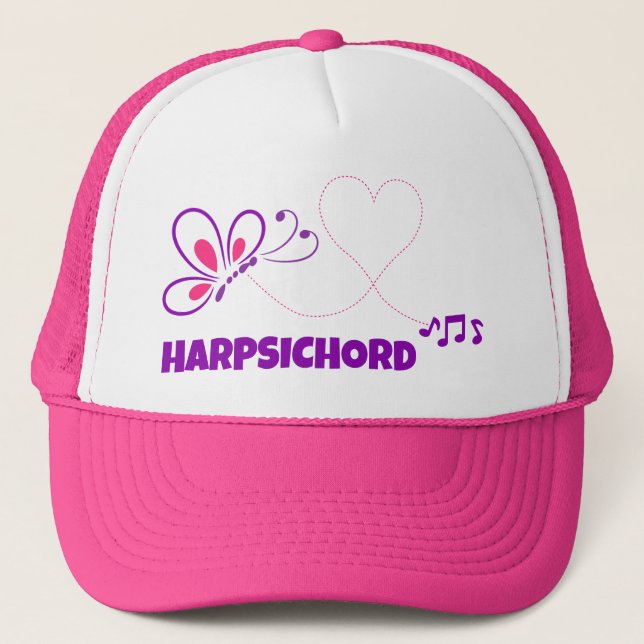 Casquette Love Harpsichord Pink Purple Butterfly Heart (Devant)