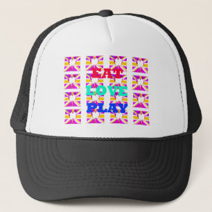 Casquette Love Manger Jouer Cœur Hakuna Matata couleurs.png