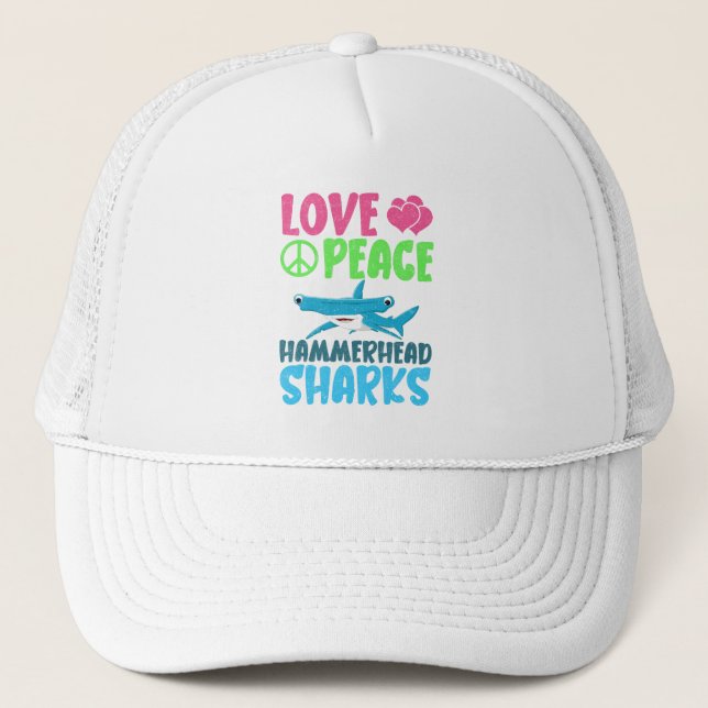 Casquette Love Peace Hammerhead Sharks mignonette Sea Animal (Devant)