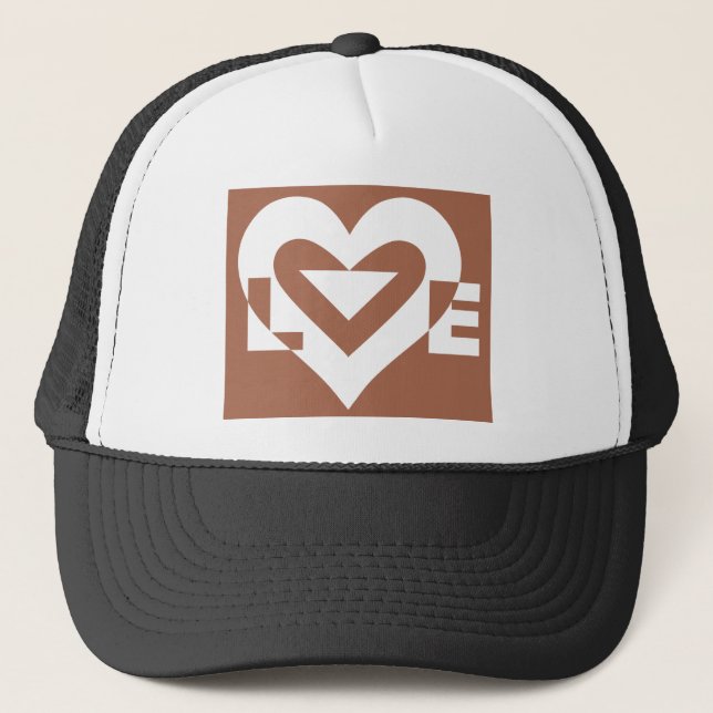Casquette Love White sur Brown (Devant)