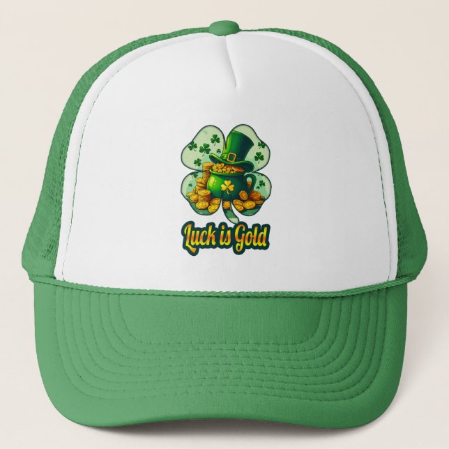 Casquette Luck Is Gold St Patrick’s Day - boné (Devant)