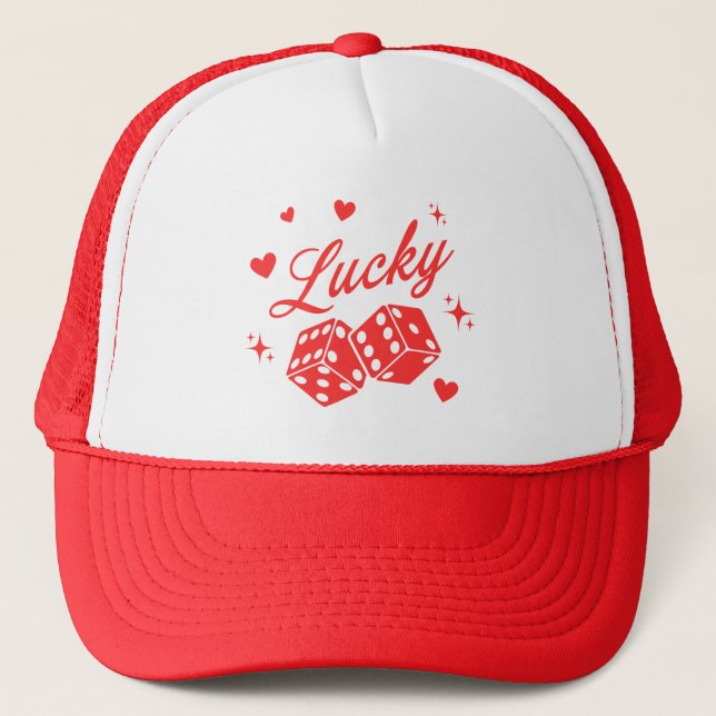 Casquette Lucky in Love-Vegas Bachelorette Trucker Chapeau (Devant)