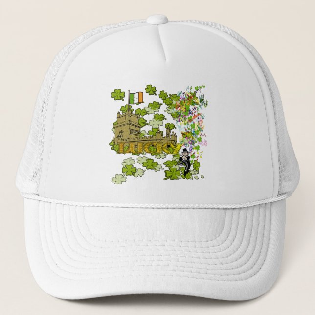 Casquette Lucky Leprechaun et son château irlandais (Devant)
