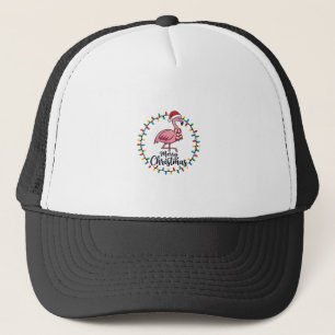 Casquette Lumières de Noël Flamant Rose Fêtes