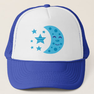 Casquette Lune bleue et étoiles rayées