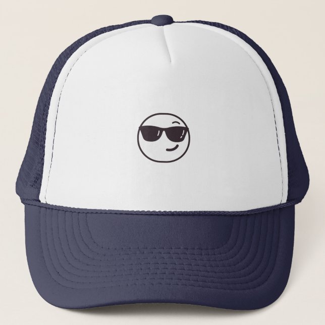 Casquette lunettes de soleil chapeau de camionneur émoji (Devant)