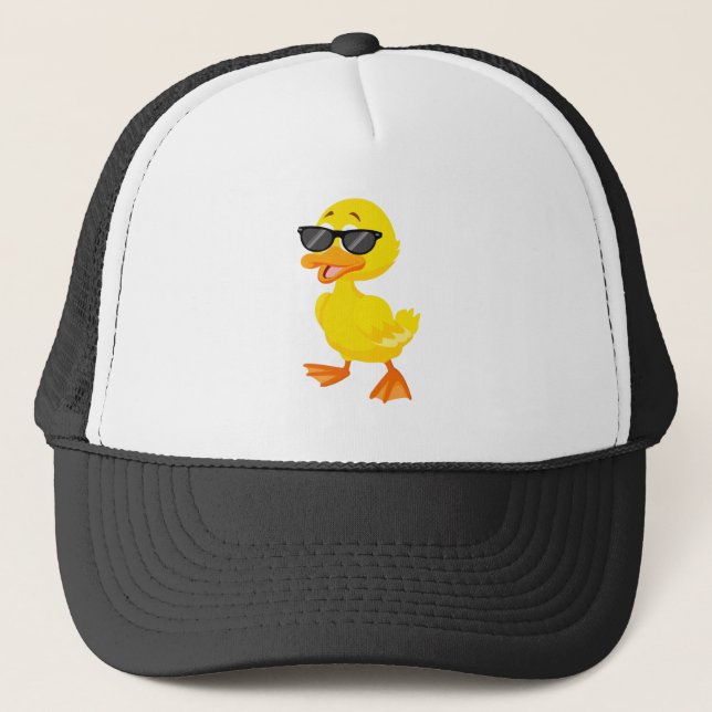 Casquette Lunettes de soleil de canard jaune cadeau sucré po (Devant)
