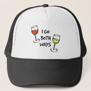 Casquette Lunettes de vin de dessin Je vais les deux façons 