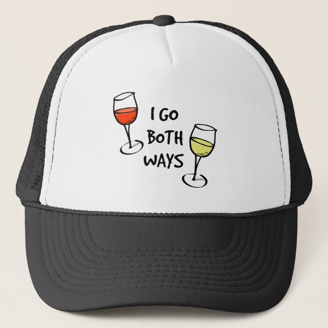 Casquette Lunettes de vin de dessin Je vais les deux façons  (Devant)
