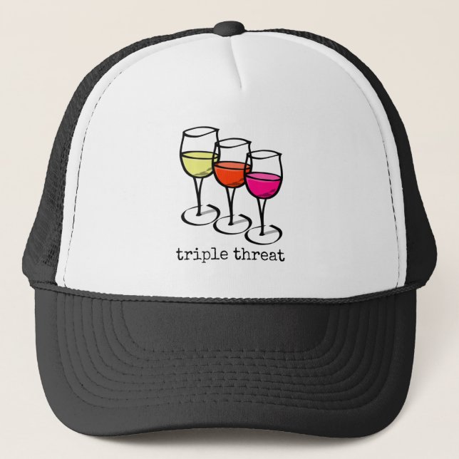 Casquette Lunettes de vin de dessin triple menace drôle Winn (Devant)