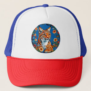 Casquette Lynx à la fourrure orange vibrante