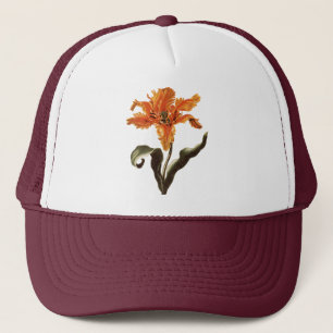 Casquette Lys orangé fantaisie vintage en fleurs, fleurs de 