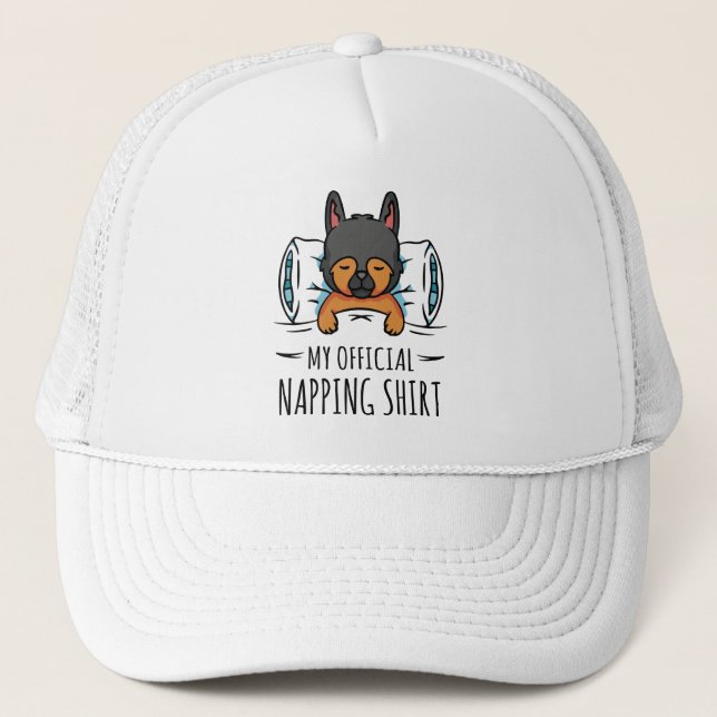 Casquette Ma chemise de sieste officielle avec chien couchan (Devant)