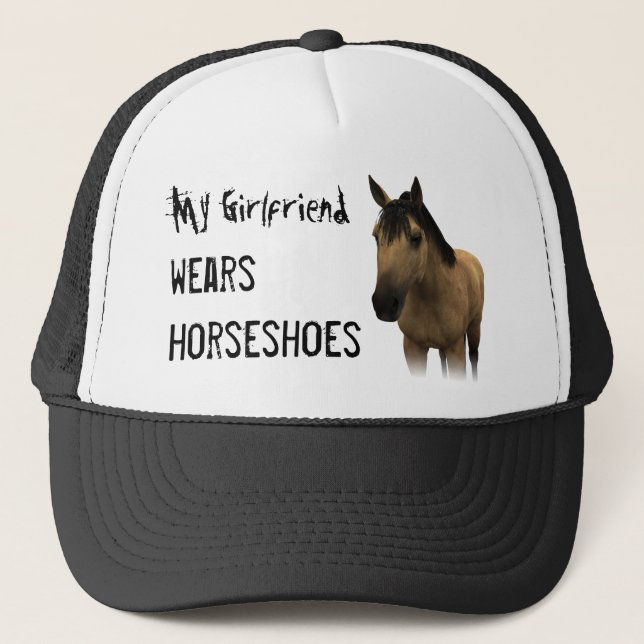 Casquette Ma copine porte des fers à cheval - peau de seau (Devant)