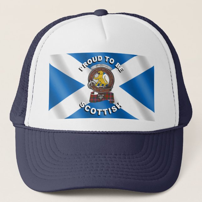 Casquette Macpherson Clan Badge Scottish Trucker Chapeau (Devant)
