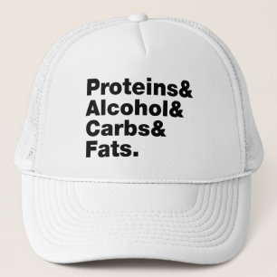 Casquette Macronutriments. Protéines & Alcool & Carbes & Gra