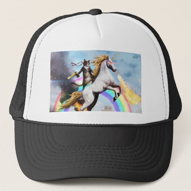 Casquette magique de camionneur de chat et de (Devant)