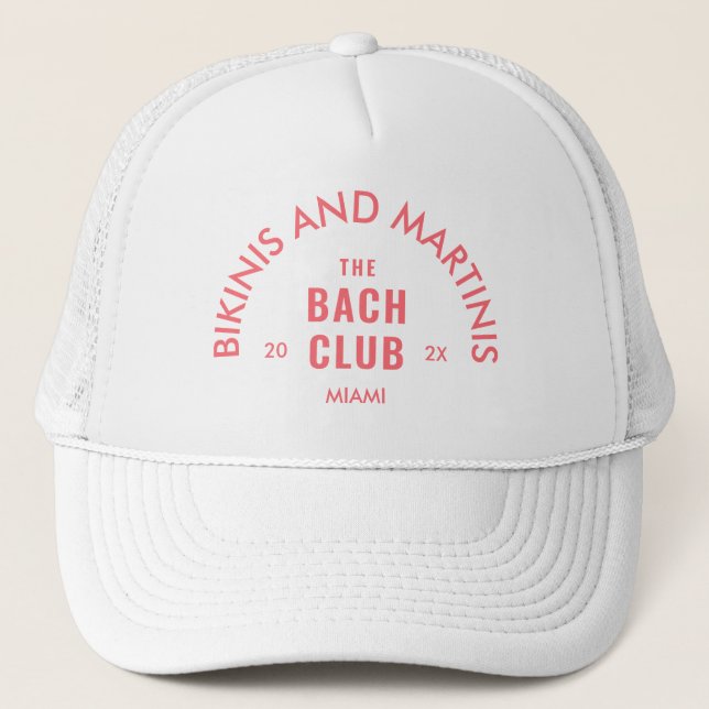 Casquette Maillots roses et martinis Le club Bach sur mesure (Devant)