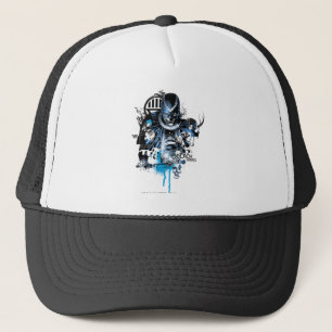 Casquette Main noire - Collage bleu