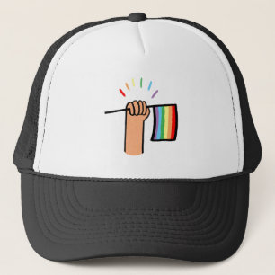 Casquette Main tirée à la main avec un drapeau arc-en-ciel
