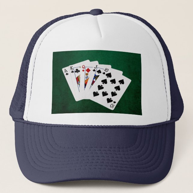 Casquette Mains De Poker - Droite - Ace À Dix (Devant)