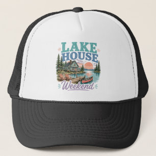 Casquette Maison de lac, chalet de week-end, retraite au bor