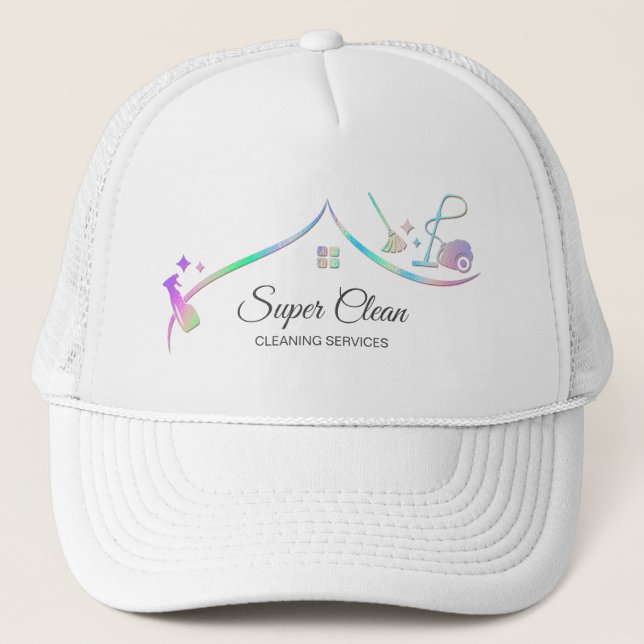 Casquette Maison de nettoyage domestique Holographie Étincel (Devant)