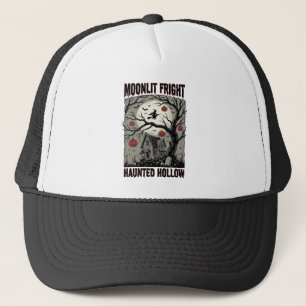 Casquette Maison Hantée Halloween Gravure Vintage Lune Shi