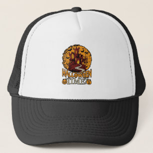 Casquette Maison Hantée Halloween Pleine Lune Citrouilles