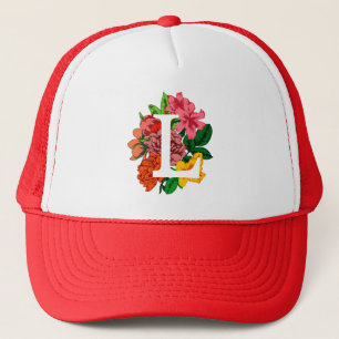 Casquette Majuscule L monogramme floral