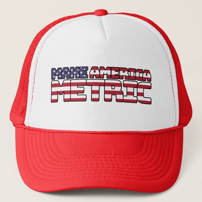 Casquette Make America Metric - US Flag Metric System Scienc (Devant)