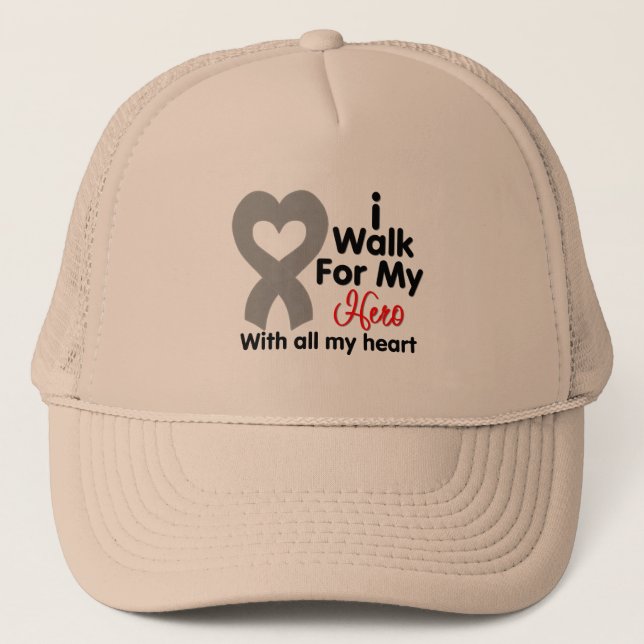 Casquette Maladie de Parkinson Je marche pour mon héros (Devant)