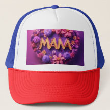 "Mama Love - Neon Heart avec Floral Arrière - plan