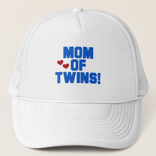 Casquette Maman de maillots et cadeaux Twins-Blue Text (Devant)