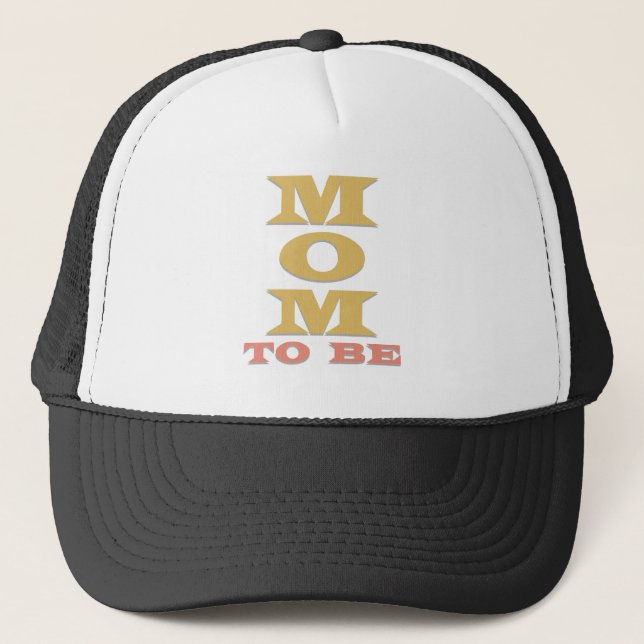 Casquette Maman des textes de melon/or à être (Devant)