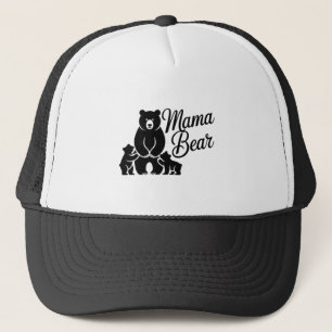 Casquette Maman Ourse avec Oursons Famille d'Ours Mignonne