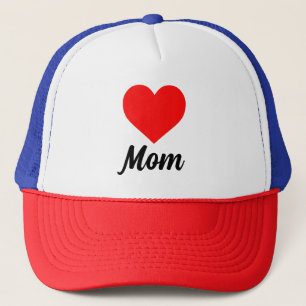 Casquette Maman - Typographie Classique Cœur Rouge