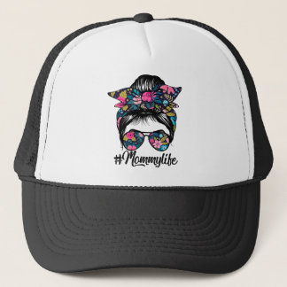 Casquette Maman Vie Messy Cheveux Bun Floral Femmes Mère