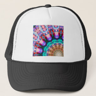 Casquette Mandala-colorrose-rouge-bleu-kaléidoscope rm