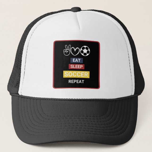 Casquette Manger, Dormir, Football, Répéter (Devant)