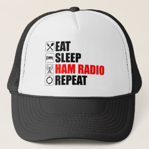 Casquette Manger. Dormir. Ham Radio. Recommencer