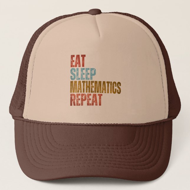 CASQUETTE MANGER SOMMEIL MATHÉMATIQUES RÉPÉTER (Devant)