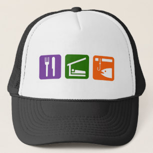 Casquette Mangez la pêche de glace de sommeil